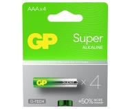 Akku alkalická GP Super AAA 1,5V nenabíjecí 4ks.