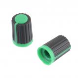 KA483-4 knoflík plastový, průměr 12mm, osa 6mm, černo/zelený