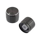 A21x17-PK-AB-K-I knoflík hliníkový, průměr 21mm, osa 6mm, schwarz