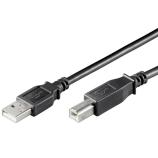 XERXES USB A 2.0 (M) - USB B 2.0 (M), 2m, černý USB propojovací kabel