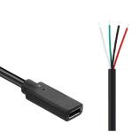 USB-C kabel, 4 pin, zásuvka, 25cm 