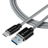 Tactical USB A 3.0 (M) - USB C 3.1 (M), 15W, 2m, šedá USB propojovací schnur