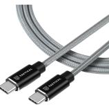 Tactical USB C 3.1 (M) - USB C 3.1 (M), 100W, 1m, šedá USB propojovací schnur