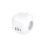 Solight PP145C Verlängerungskabel, 3z + USB A+C Schnellladegerät, weiß