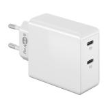 GOOBAY Multiportová nabíječka 36W, USB-C PD, bílá 