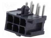 Socket  wire-board  male  Minitek® Pwr 3.0  3mm  PIN  6  THT  5A