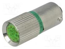 LED lamp  green  BA9S  24V  No.of diodes  8  140°