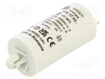 Kondensator  für Motoren, Betrieb  2uF  425VAC  Ø28x55mm  ±5%