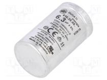 Kondensator  für Motoren, Betrieb  6,3uF  425VAC  Ø35x60mm  ±5%