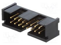 Socket  IDC  male  PIN  16  straight  THT  gold-plated  2.54mm  black
