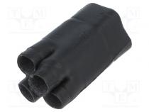 Wärmeschrumpfende Aufteilkappe  mit Kleber  13,2/6,6mm  schwarz