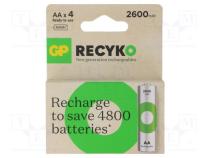Аккум  Ni-MH  AA  1,2В  2600мАч  ReCyko+  блистер  Ready2Use  4шт.