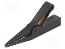 Krokodilklemme  10A  schwarz  Ber.Halt  max.9,5mm