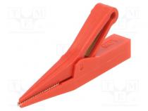 Krokodilklemme  10A  rot  Ber.Halt  max.9,5mm