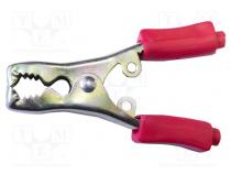 Krokodilklemme  40A  Ber.Halt  max.13mm  L. ges  76mm  rot  gelötet