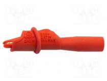 Krokodilklemme  10A  rot  Ber.Halt  max.8,9mm  1kV  L. ges  74mm