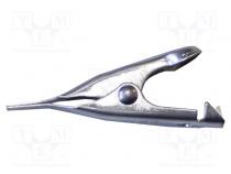 Krokodilklemme  5A  Ber.Halt  max.5,6mm  L. ges  28mm  vernickelt