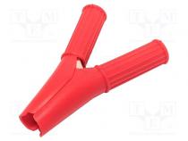 Krokodilklemme  75A  Ber.Halt  max.29mm  L. ges  79mm  rot  5,26mm2