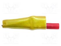 Krokodilklemme  10A  Ber.Halt  max.7,9mm  L. ges  58mm  gelb