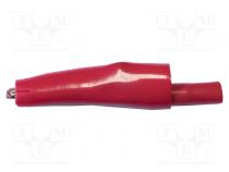 Krokodilklemme  10A  Ber.Halt  max.7,9mm  L. ges  58mm  rot