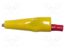 Krokodilklemme  10A  Ber.Halt  max.7,9mm  L. ges  58mm  gelb
