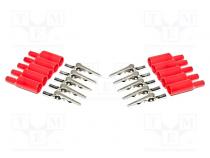 Krokodilklemme  10A  Ber.Halt  max.8mm  L. ges  51mm  rot  10Stk.
