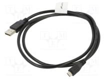Кабель  USB 2.0  вилка USB A,вилка micro USB B  позолота  1м