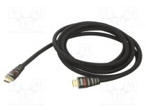 Cable  HDMI 1.4  HDMI plug,both sides  polyamide  3m  black