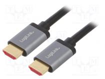 Cable  HDMI 2.1  HDMI plug,both sides  1m  black