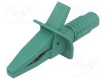 Krokodilklemme  10A  grün  max.25mm  Anschlüsse  4mm Buchse