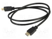 Cable  HDCP 2.2,HDMI 2.0  HDMI plug,both sides  1m  black  30AWG