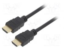 Cable  HDCP 2.2,HDMI 2.0  HDMI plug,both sides  PVC  7.5m  black