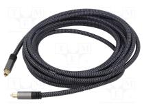 Kabel  Toslink-Stecker,beiderseitig  10m  schwarz-grau  PVC