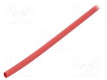 Schrumpfschlauch  kleberfrei  2  1  4,8mm  L  1m  rot  Polyolefin