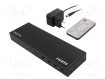 Switch  HDCP 2.2,HDMI 2.0  schwarz  Eing,  HDMI Buchse x4