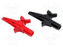 Krokodilklemme  10A  L. ges  99mm  schwarz,rot  2Stk.