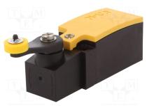 Endschalter  R 27 mm Hebel, Kunststoffrolle Ø 14 mm  NO + NC