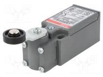 Endschalter  R 26,5 mm Hebel, Kunststoffrolle Ø 18 mm  NO + NC