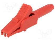 Krokodilklemme  15A  rot  Ber.Halt  max.6mm  Größe der Buchse  4mm