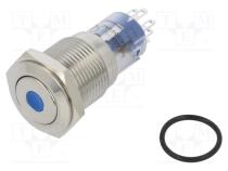 Schalter  vandalensicher  DPDT  3A/250VAC  IP67  ON-(ON)  Bel  LED