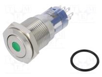 Schalter  vandalensicher  DPDT  3A/250VAC  IP67  ON-(ON)  Bel  LED