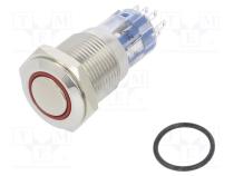 Переключатель  антивандальный  DPDT  3A/250ВAC  IP67  ON-ON  12ВDC