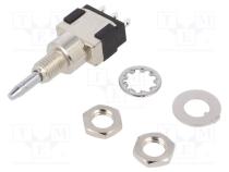Переключатель  кнопочный  Пол  2  SPDT  6A/125ВAC  6A/6ВDC  ON-(ON)