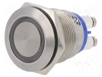 Schalter  vandalensicher  Pos  2  SPST-NO  0,05A/24VDC  IP66  blau