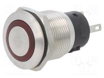 Schalter  vandalensicher  Pos  2  SPDT  10A/14VDC  IP67  ON-(ON)