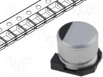 Конденсатор  электролитический  SMD  100мкФ  10ВDC  Ø6,3x5,3мм