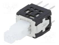 Переключатель  кнопочный  Пол  2  DPDT  0,1A/30ВDC  OFF-ON  THT
