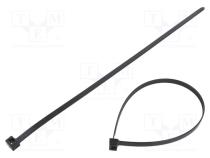 Cable tie  L  365mm  W  7.6mm  polyamide  670N  black  Ømax  100mm