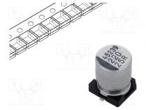 Kondensator  elektrolytisch  SMD  220uF  25VDC  Ø8x10mm  ±20%