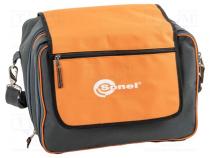 Beutel  orange,grau  Stoff